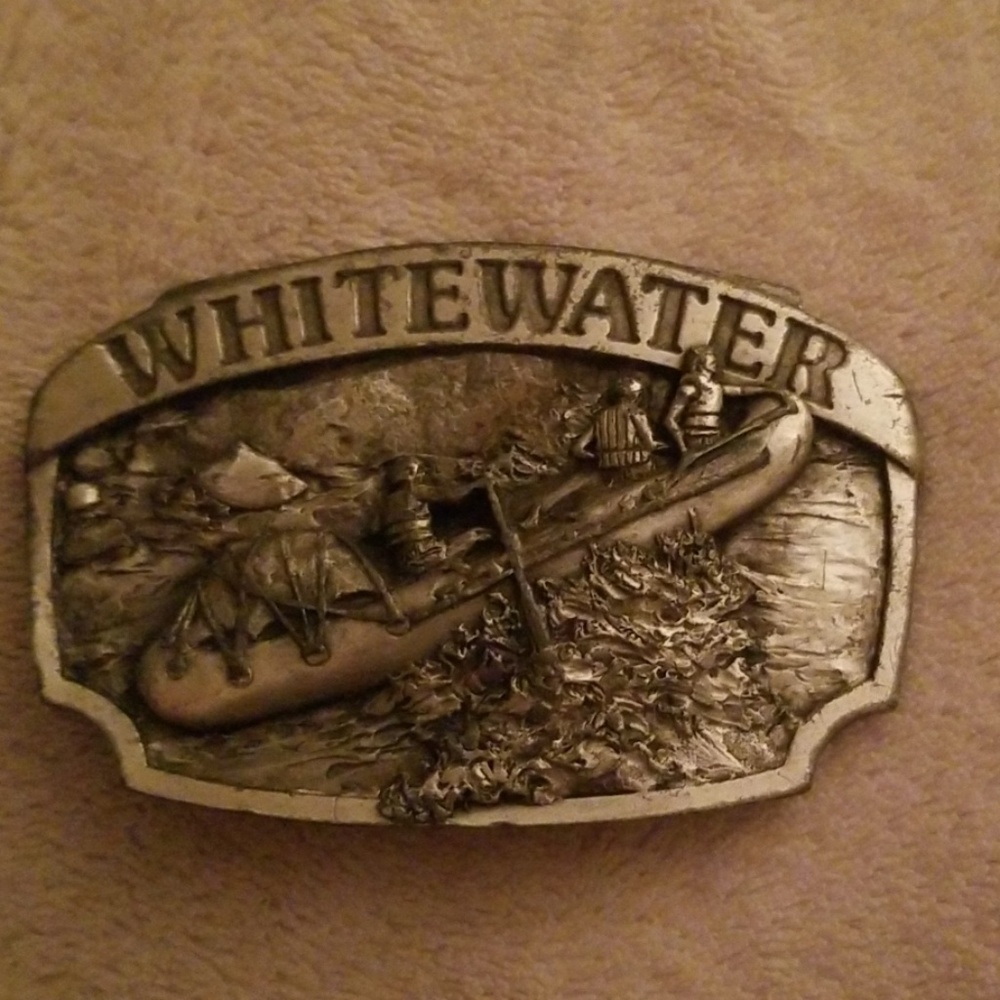 Oregon Pewter Belt Buckle Whitewater